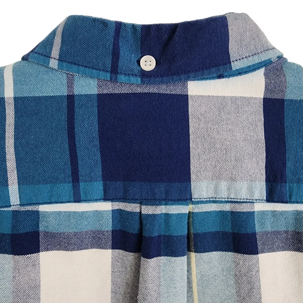 Old‎ Navy Slim Fit Men's Button Down Everyday Blue Plaid Shirt size Small